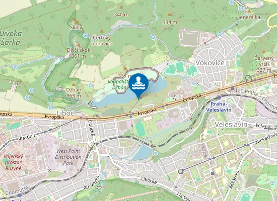 Map of Koupaliště Džbán