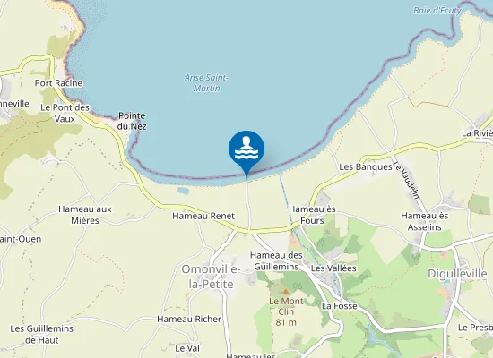 Map of OMONVILLE-LA-PETITE Anse Saint Martin