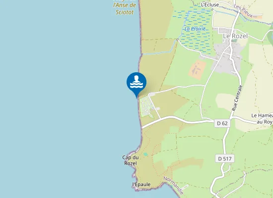 Map of FACE AU CAMPING DU ROZEL