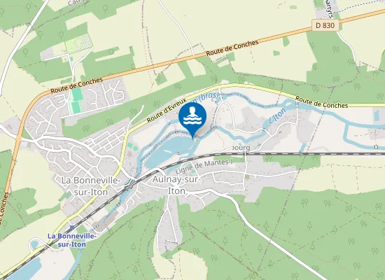 Map of BONNEVILLE SUR ITON ETANG DE LA NOE