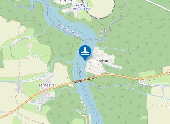 Map of VN ORLÍK - VEŘEJNÉ TÁBOŘIŠTĚ PODOLSKO