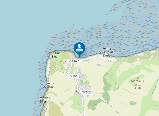 Map of AUDINGHEN CENTRE PLAGE