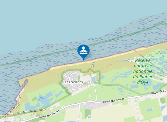 Map of OYE-PLAGE LES DUNES
