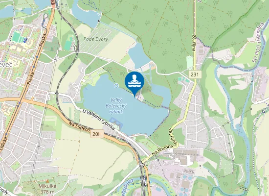 Map of Velký Bolevecký Rybník - Ostende