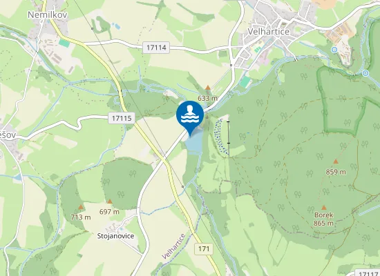 Map of VELHARTICE RYBNÍK BUŠEK