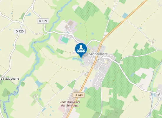 Map of PLAN D'EAU DE MONTILLIERS