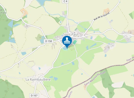 Map of PLAN D'EAU DE ST PAUL-DU-BOIS