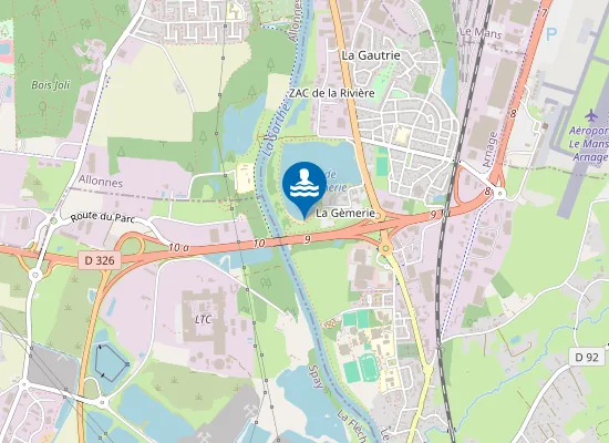 Map of PLAN D'EAU DE LA GEMERIE A ARNAGE