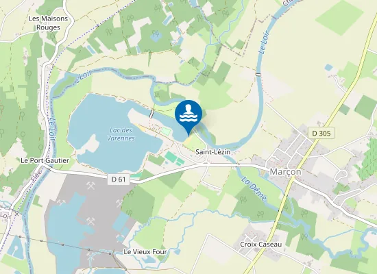 Map of PLAGE CAMPING DE MARCON