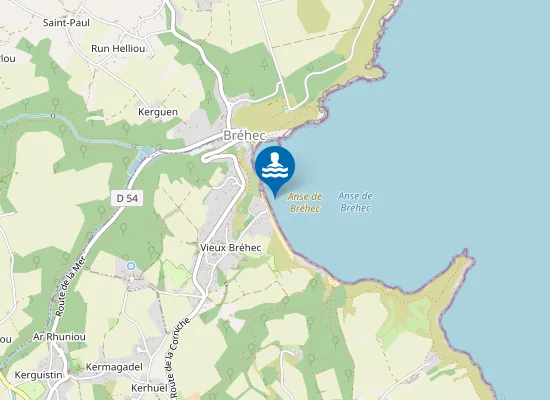 Map of BREHEC PLAGE - VIEUX BREHEC