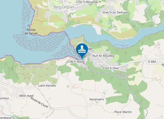 Map of BAIE DE LA VIERGE - PONT ROUX