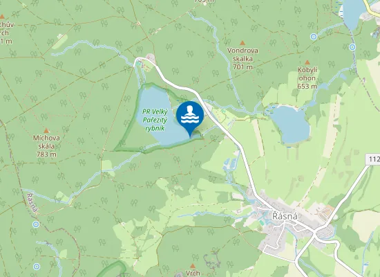 Map of Velký Pařezitý Rybník