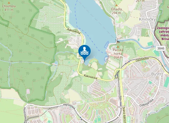 Map of Vn Brněnská Přehrada - Rakovec