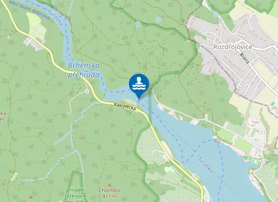Map of Vn Brněnská Přehrada - Rokle