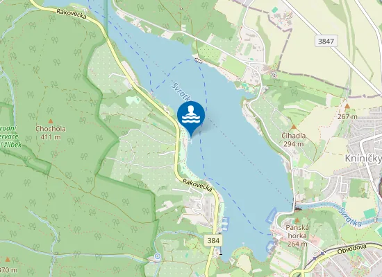 Map of Vn Brněnská Přehrada - Kozí Horka