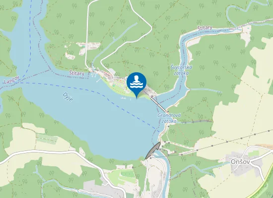 Map of VRANOVSKÁ PŘEHRADA - PLÁŽ VRANOV