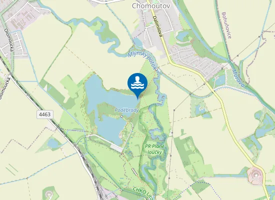 Map of Poděbrady - Plané Loučky