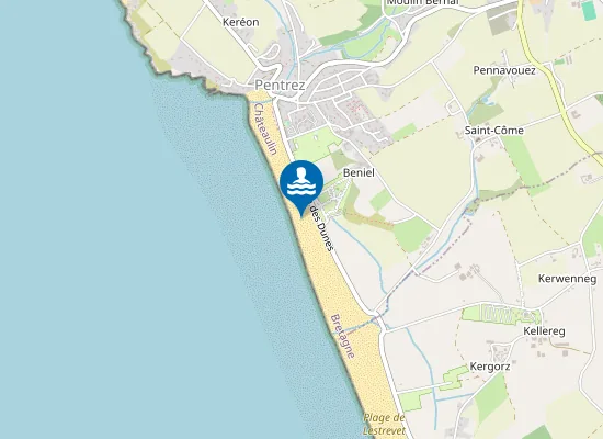 Map of PENTREZ (FACE MENEZ BICHEN)