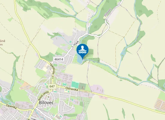 Map of Bílovecký Rybník - Údolí Mladých