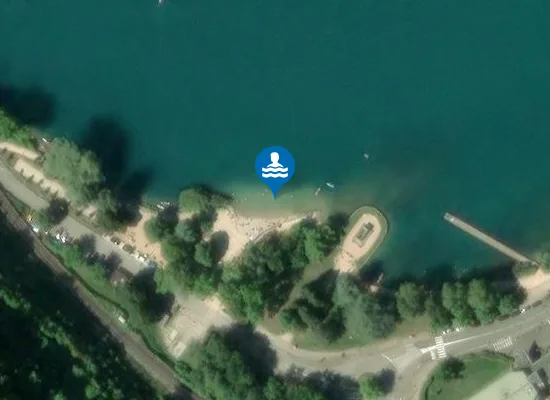 Satellite image of LAC DE NANTUA - PLAGE DE LA COLONNE