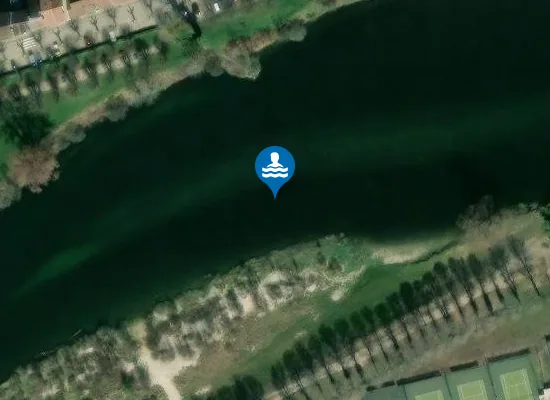 Satellite image of PONT D'AIN - RIVE GAUCHE DE L'AIN EN AMONT DU PONT SUR L'AIN