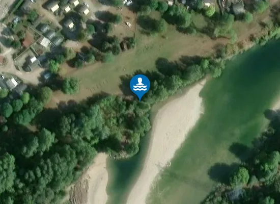 Satellite image of ST-MAURICE-DE-GOURDANS - RIVE DROITE DE L'AIN CAMPING