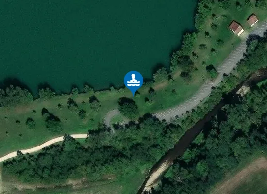 Satellite image of LAC DE CHAMPOS (HERBASSE)