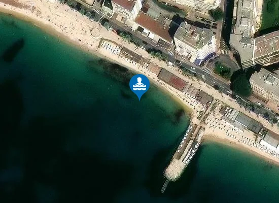 Satellite image of GRANDE PLAGE JUAN LES PINS