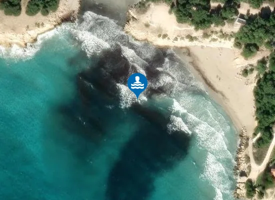 Satellite image of PLAGES DE LA SAULCE ET DE SAINTE CROIX