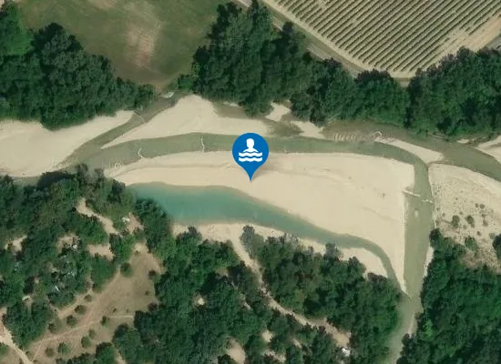Satellite image of CAMPING DES TROIS RIVIERES