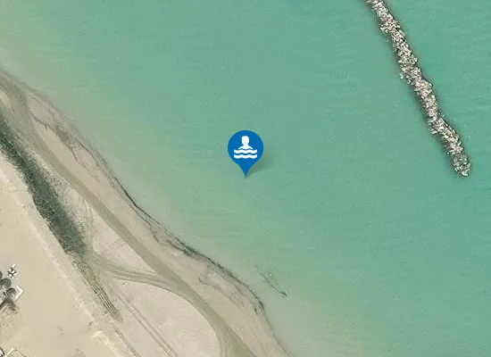 Satellite image of FOCE FIUME RUBICONE NORD