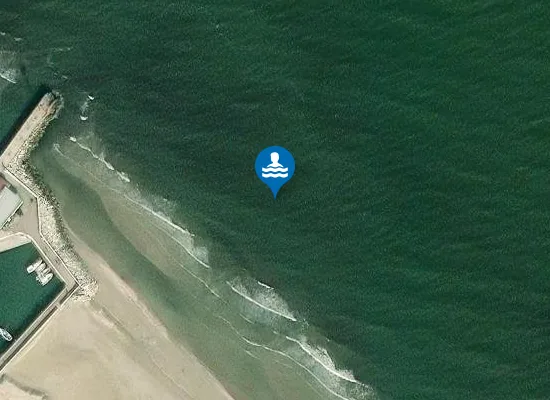 Satellite image of RICCIONE - PORTO CANALE 100 MT S