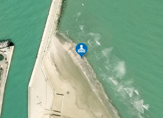 Satellite image of RIMINI - PORTO CANALE 100 MT S