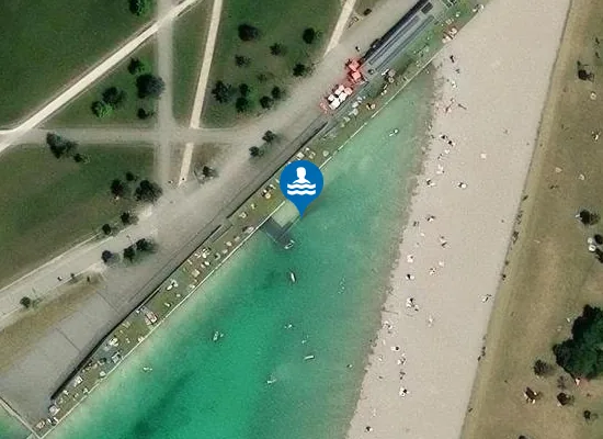 Satellite image of RIEMER SEE MUENCHEN NORDUFER BADESTRAND