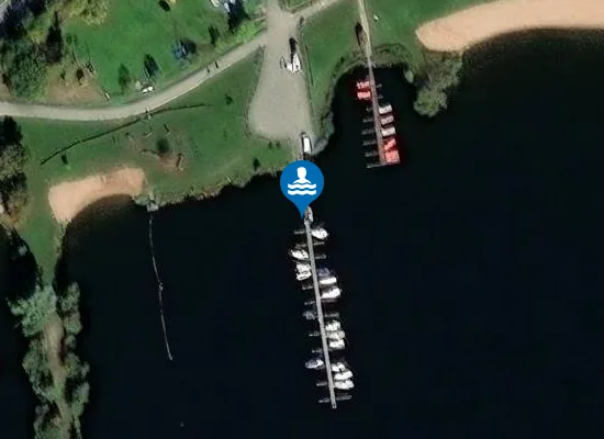 Satellite image of KLEINER BROMBACHSEE ABSBERG BADEHALBINSEL ABSBERG