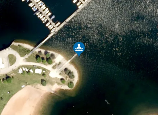 Satellite image of GROSSER BROMBACHSEE PLEINFELD RAMSBERG AM BROMBACHSEE BADESTRAND RAMSBERG