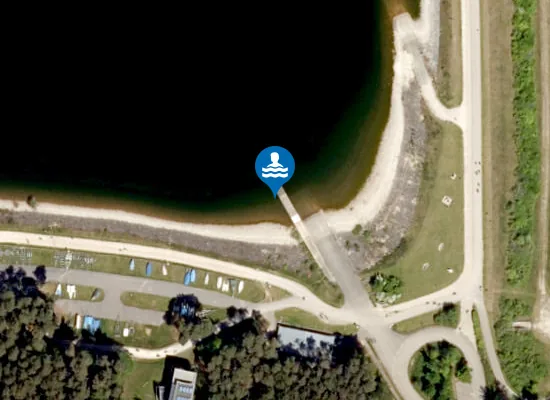 Satellite image of GROSSER BROMBACHSEE PLEINFELD BADESTRAND PLEINFELD