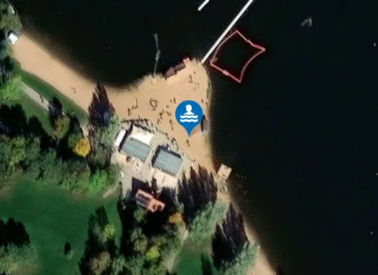 Satellite image of KLEINER BROMBACHSEE ABSBERG BADEHALBINSEL WAKEPARK