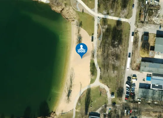 Satellite image of Kąpielisko Plaża Bagry Wschód