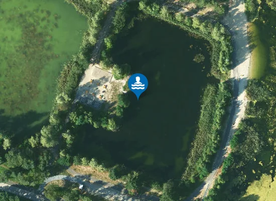 Satellite image of Kąpielisko nad sztucznym zbiornikiem wodnym w miejscowości Sierakowo