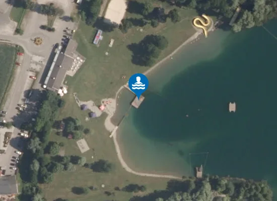 Satellite view of GREIFENBURGER BADESEE, NORDWEST