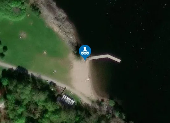 Satellite image of Hökarängsbadet, Drevviken