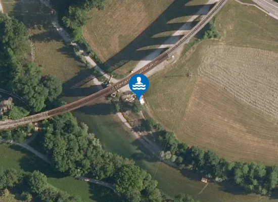 Satellite image of KOPALNO OBMOČJE IDRIJCA V BAČI PRI MODREJU