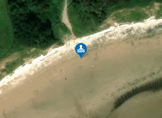 Satellite view of Danes Dyke, Flamborough