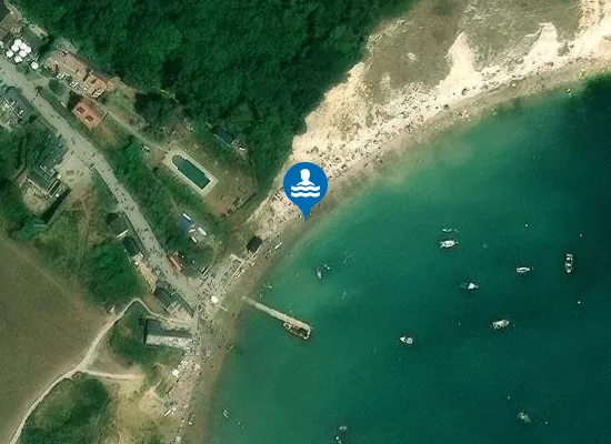 Satellite view of Lulworth Cove