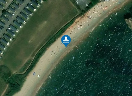 Satellite view of Ladram Bay