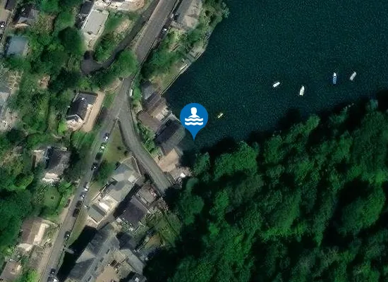 Satellite view of Warfleet Creek, Dart Estuary