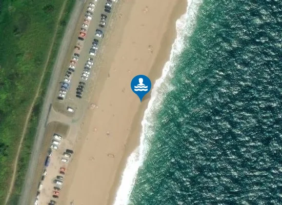 Satellite view of Slapton Sands Monument