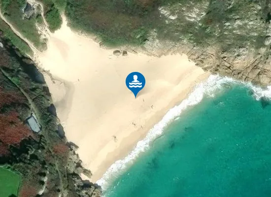 Satellite view of Porthcurno