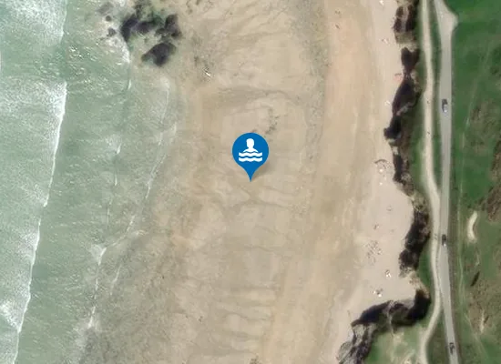 Satellite view of Godrevy Towans